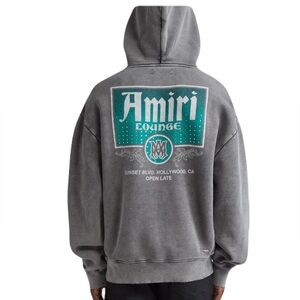 Amiri Lounge Crystal Embellished Distressed Graphic Hoodie